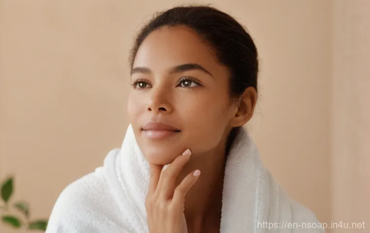 천연비누 효능과 부작용 - **Prompt 1: The Serene Glow of Natural Skincare**
    A tranquil and serene portrait of a woman (mid...